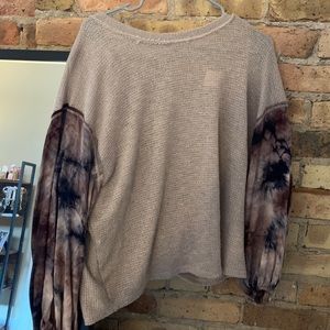Tie dye sleeve sweater